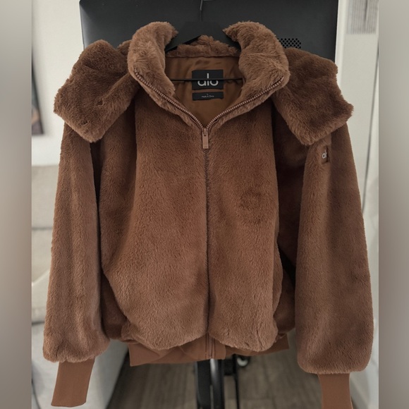 ALO Brown Faux Fur Jacket - Picture 1 of 7